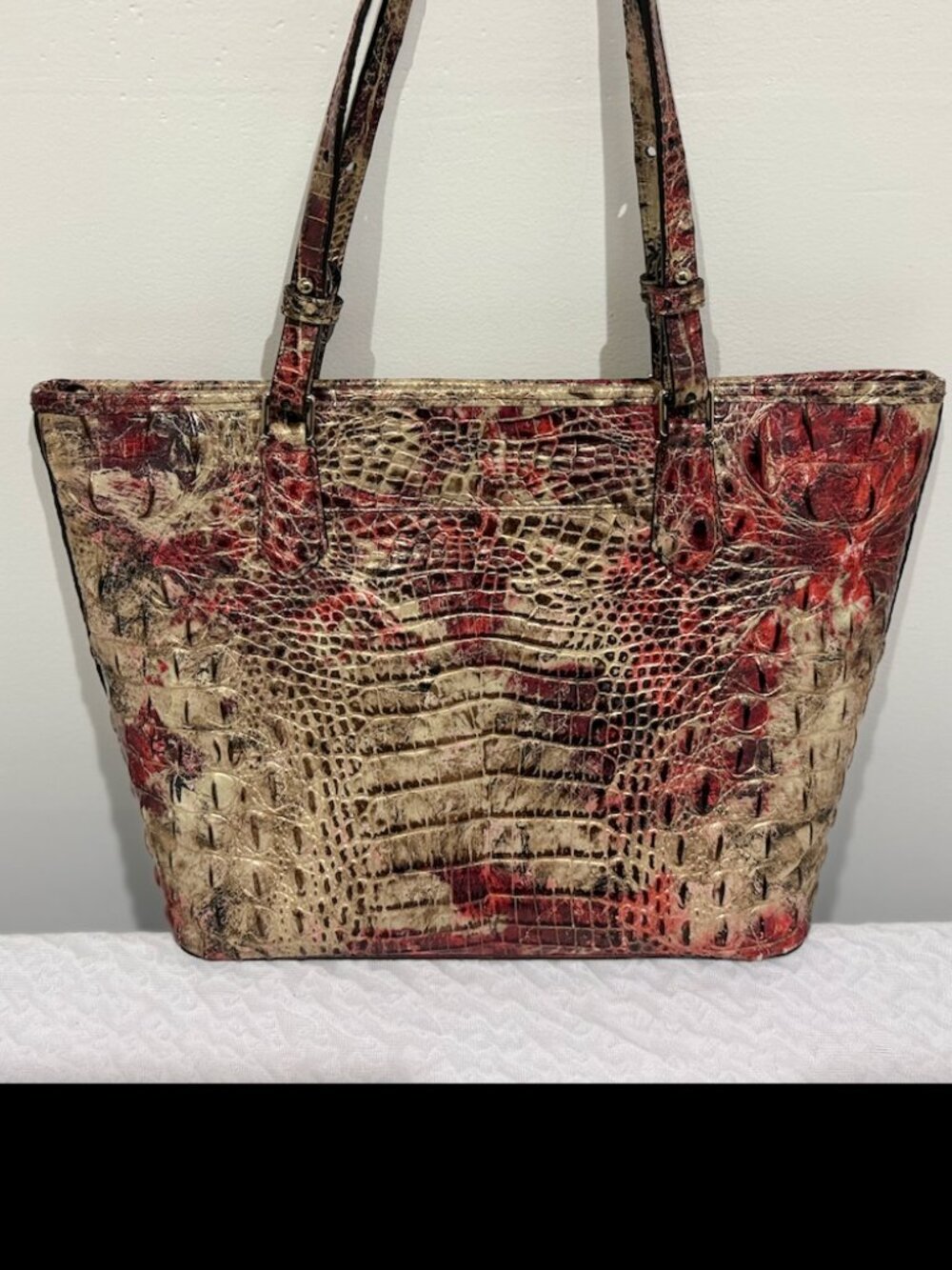 Brahmin Multicolor Croc-Embossed Tote